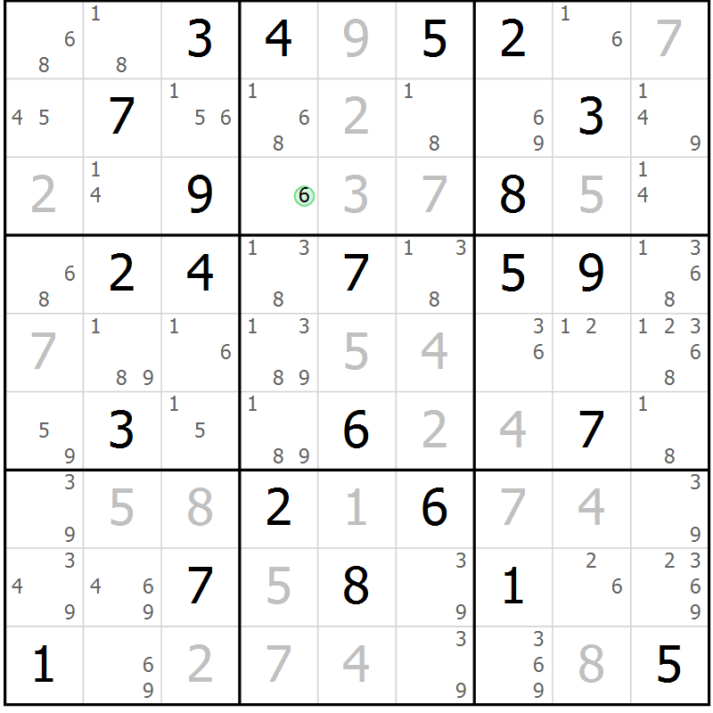 Position des candidats pour la solution de la Gr 70 page 73 du magazine de sudoku Virtuose n° 117