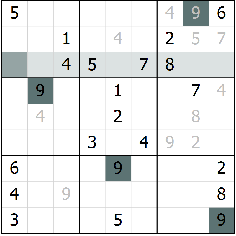 Position des candidats pour la solution de la Gr 8 page 11 du magazine de sudoku Virtuose n° 117