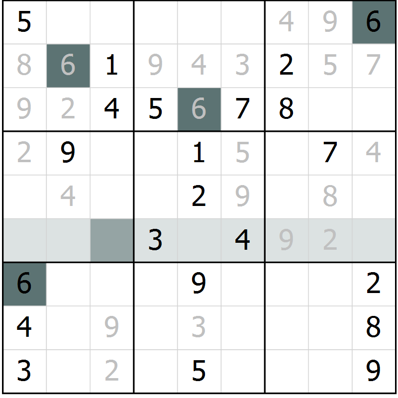 Position des candidats pour la solution de la Gr 8 page 11 du magazine de sudoku Virtuose n° 117