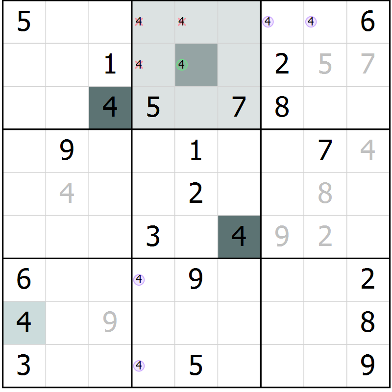 Position des candidats pour la solution de la Gr 8 page 11 du magazine de sudoku Virtuose n° 117
