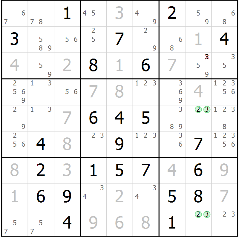 Position des candidats pour la solution de la Gr 80 page 83 du magazine de sudoku Virtuose n° 117