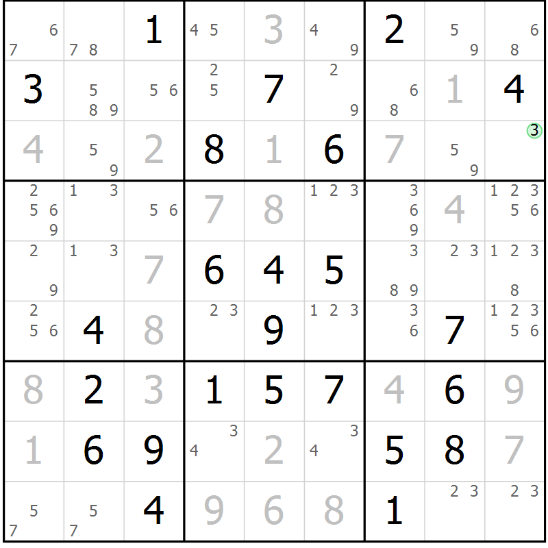 Position des candidats pour la solution de la Gr 80 page 83 du magazine de sudoku Virtuose n° 117