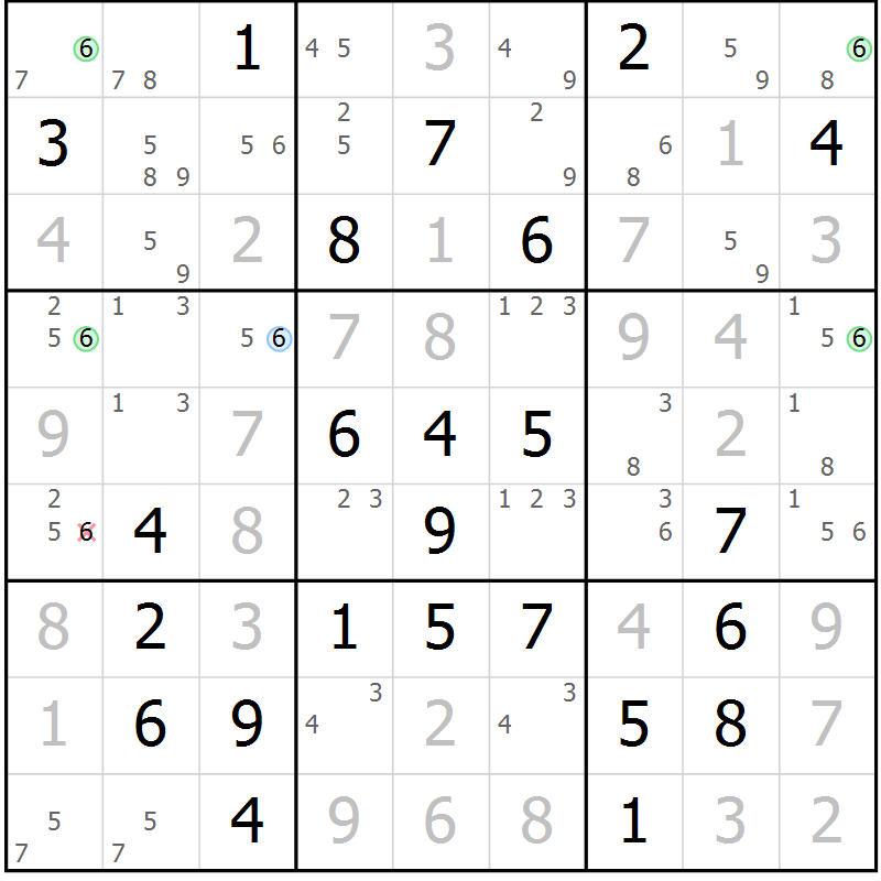 Position des candidats pour la solution de la Gr 80 page 83 du magazine de sudoku Virtuose n° 117