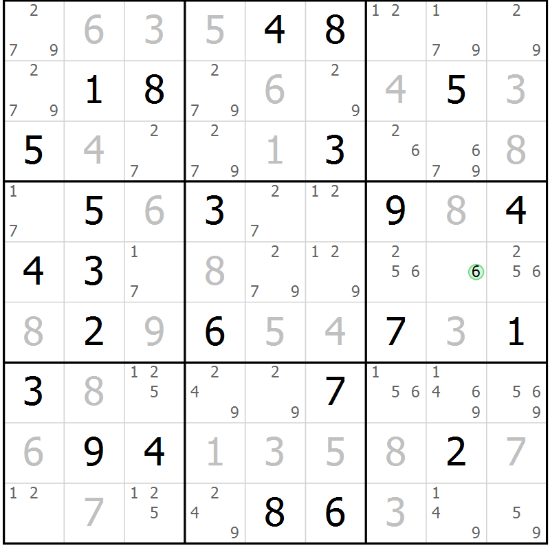 Position des candidats pour la solution de la Gr 83 page 86 du magazine de sudoku Virtuose n° 117