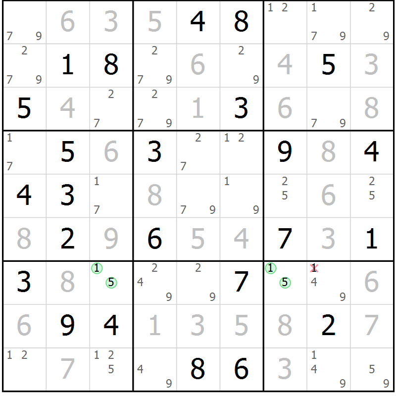 Position des candidats pour la solution de la Gr 83 page 86 du magazine de sudoku Virtuose n° 117