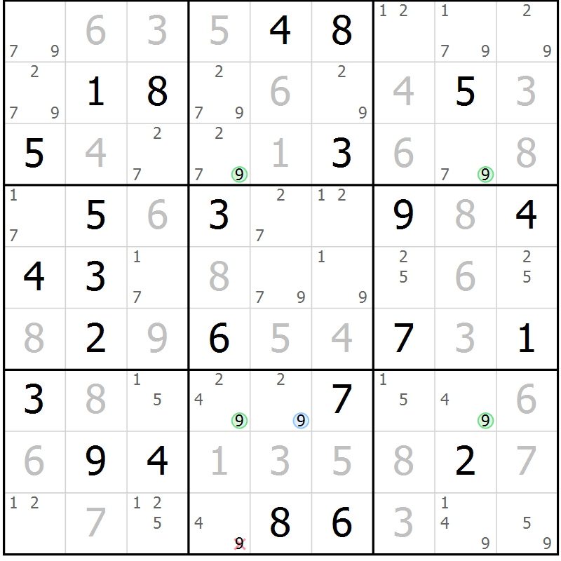 Position des candidats pour la solution de la Gr 83 page 86 du magazine de sudoku Virtuose n° 117