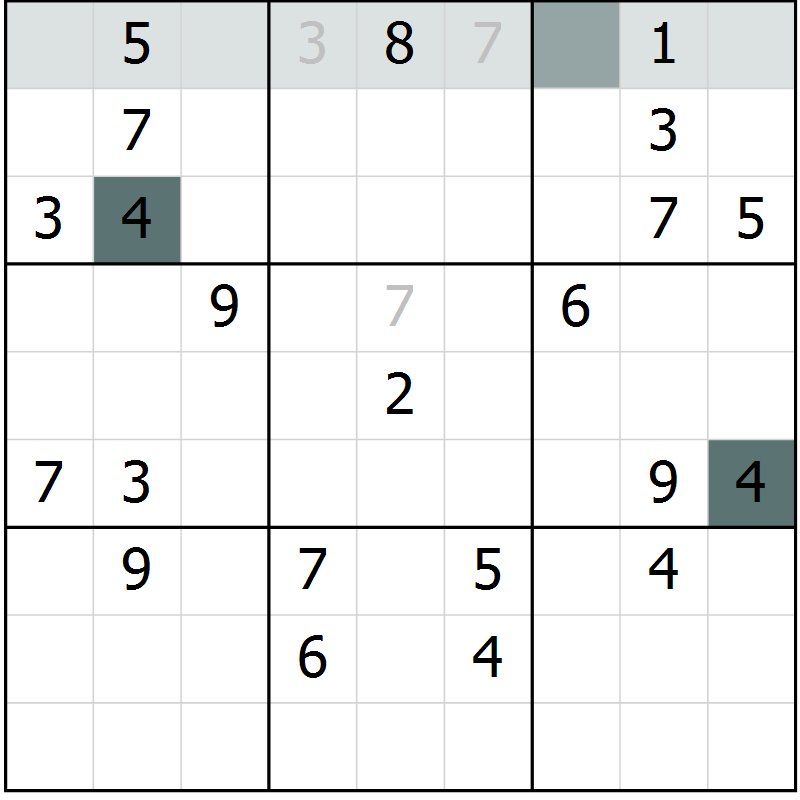 Position des candidats pour la solution de la Gr 1 page 4 du magazine de sudoku Virtuose n° 118