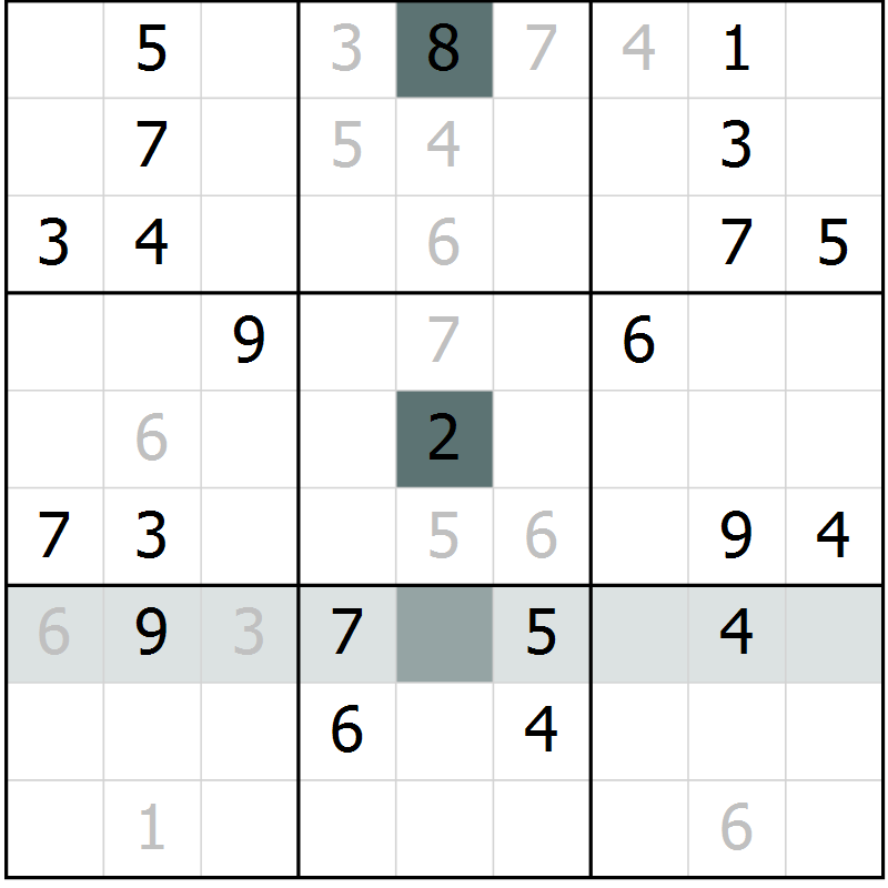 Position des candidats pour la solution de la Gr 1 page 4 du magazine de sudoku Virtuose n° 118