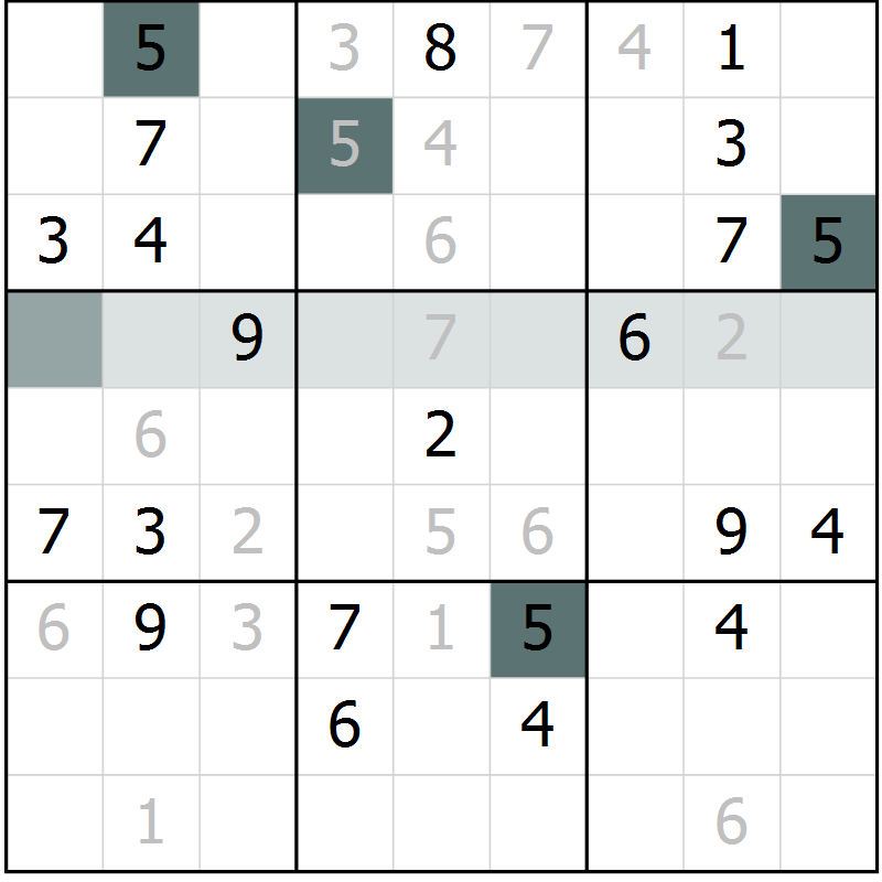 Position des candidats pour la solution de la Gr 1 page 4 du magazine de sudoku Virtuose n° 118