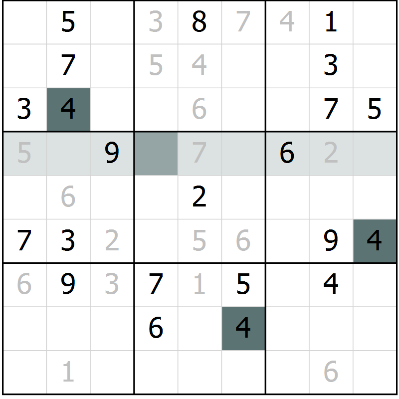 Position des candidats pour la solution de la Gr 1 page 4 du magazine de sudoku Virtuose n° 118