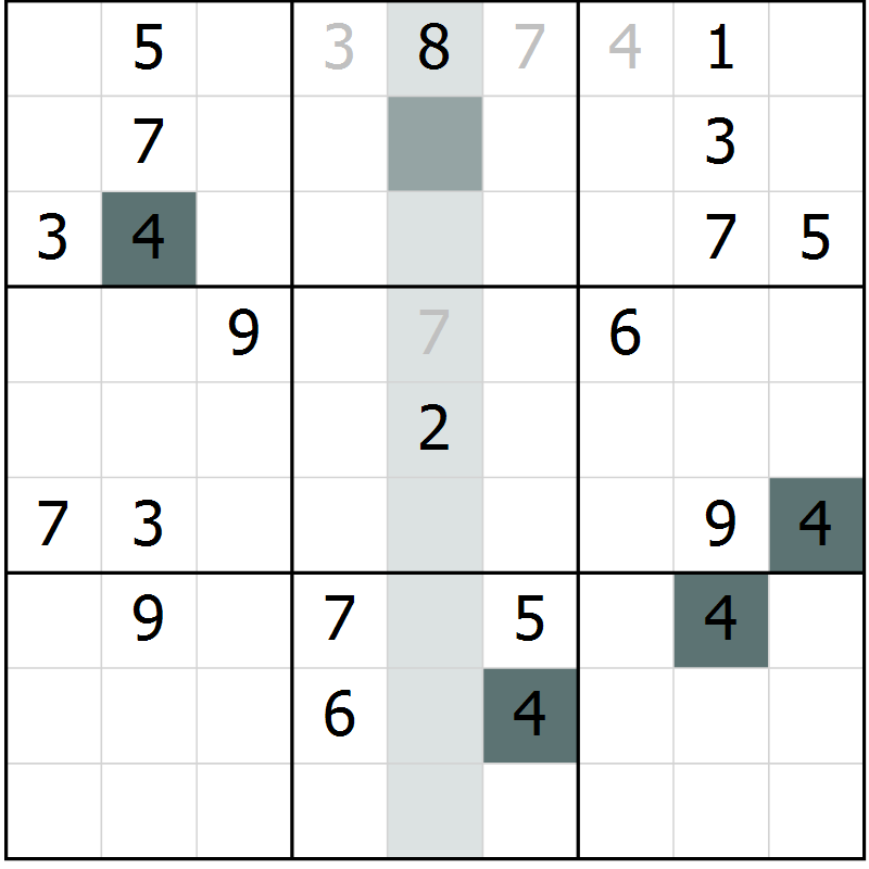 Position des candidats pour la solution de la Gr 1 page 4 du magazine de sudoku Virtuose n° 118
