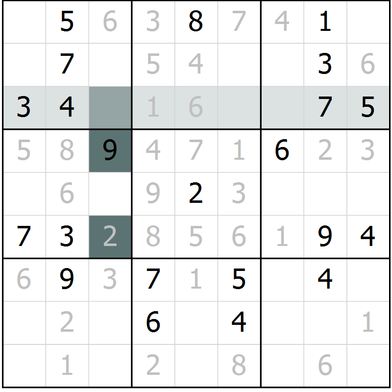 Position des candidats pour la solution de la Gr 1 page 4 du magazine de sudoku Virtuose n° 118