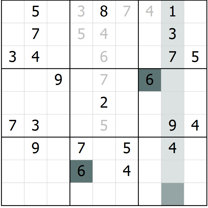 Position des candidats pour la solution de la Gr 1 page 4 du magazine de sudoku Virtuose n° 118