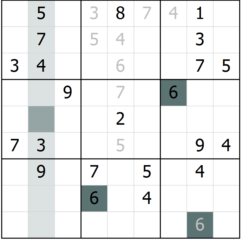 Position des candidats pour la solution de la Gr 1 page 4 du magazine de sudoku Virtuose n° 118