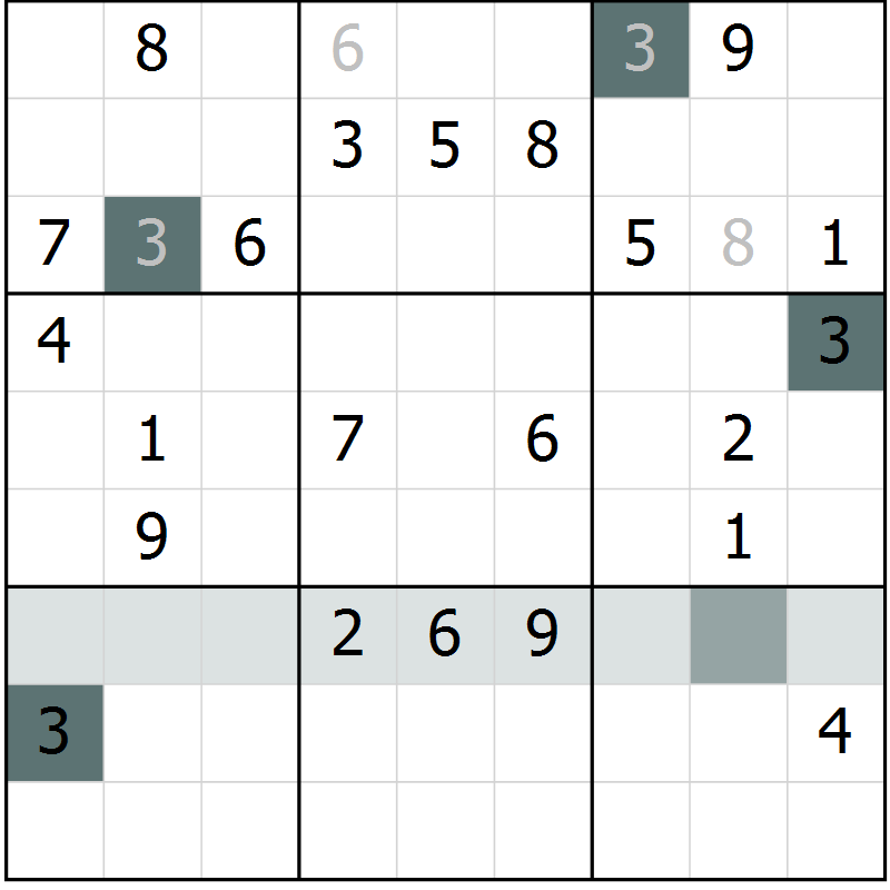 Position des candidats pour la solution de la Gr 10 page 13 du magazine de sudoku Virtuose n° 118