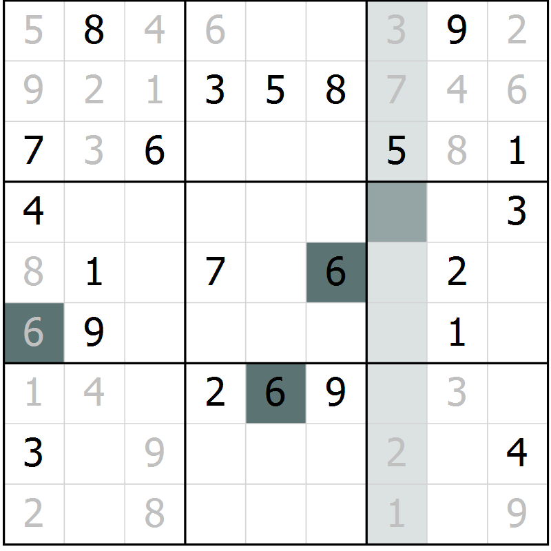 Position des candidats pour la solution de la Gr 10 page 13 du magazine de sudoku Virtuose n° 118