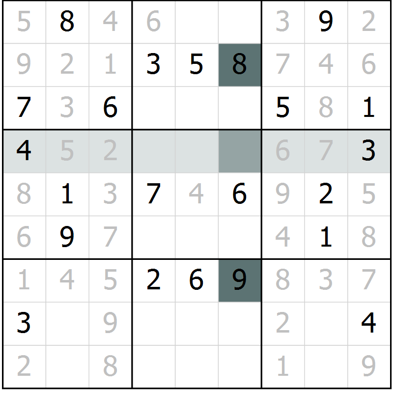 Position des candidats pour la solution de la Gr 10 page 13 du magazine de sudoku Virtuose n° 118