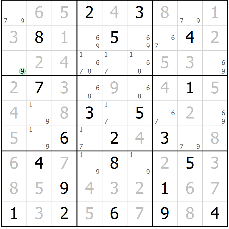 Position des candidats pour la solution de la Gr 19 page 22 du magazine de sudoku Virtuose n° 118