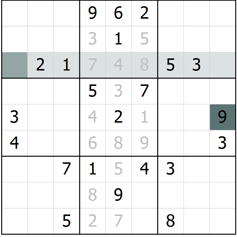 Position des candidats pour la solution de la Gr 2 page 5 du magazine de sudoku Virtuose n° 118