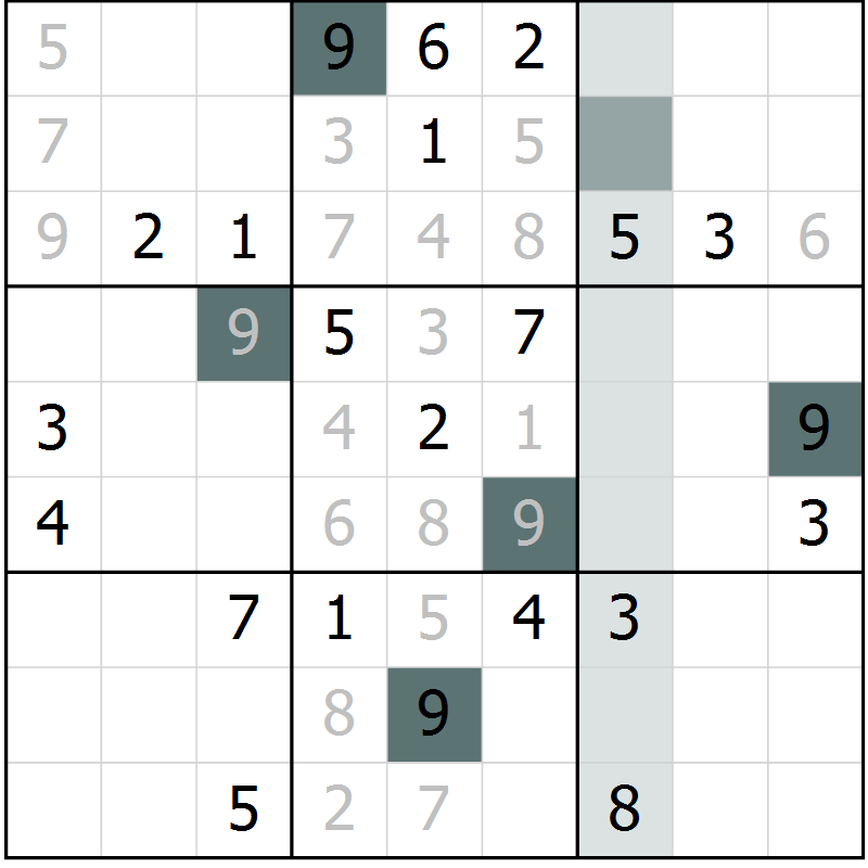 Position des candidats pour la solution de la Gr 2 page 5 du magazine de sudoku Virtuose n° 118