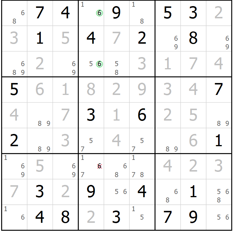 Position des candidats pour la solution de la Gr 24 page 27 du magazine de sudoku Virtuose n° 118