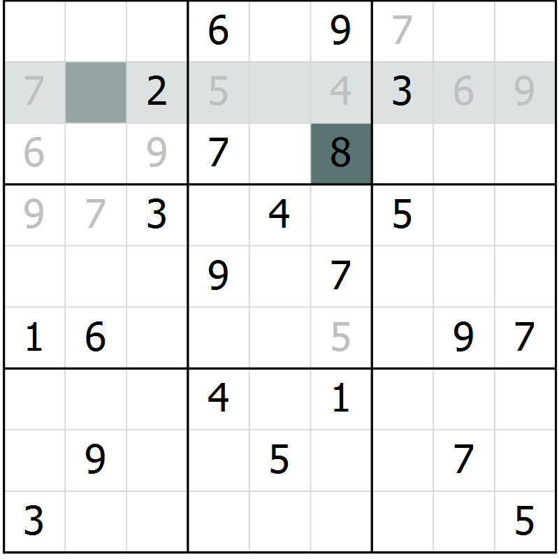 Position des candidats pour la solution de la Gr 3 page 6 du magazine de sudoku Virtuose n° 118