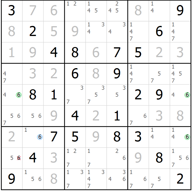 Position des candidats pour la solution de la Gr 31 page 34 du magazine de sudoku Virtuose n° 118