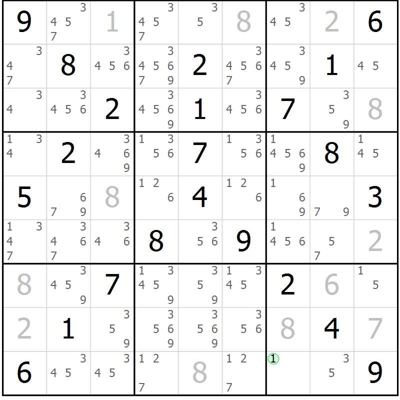 Position des candidats pour la solution de la Gr 32 page 35 du magazine de sudoku Virtuose n° 118
