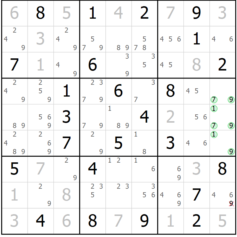 Position des candidats pour la solution de la Gr 34 page 37 du magazine de sudoku Virtuose n° 118