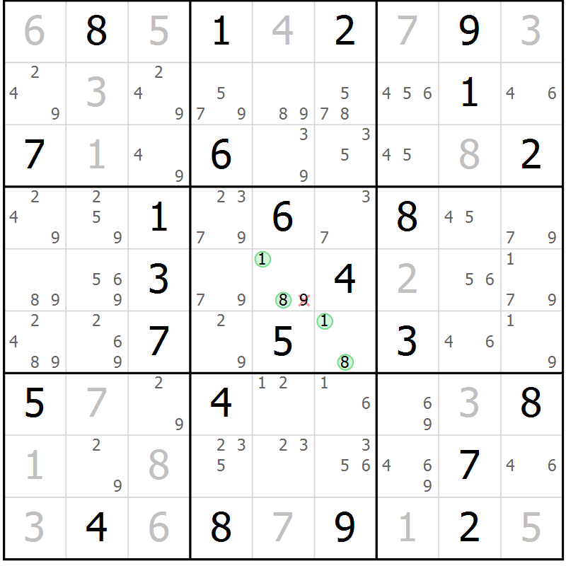 Position des candidats pour la solution de la Gr 34 page 37 du magazine de sudoku Virtuose n° 118