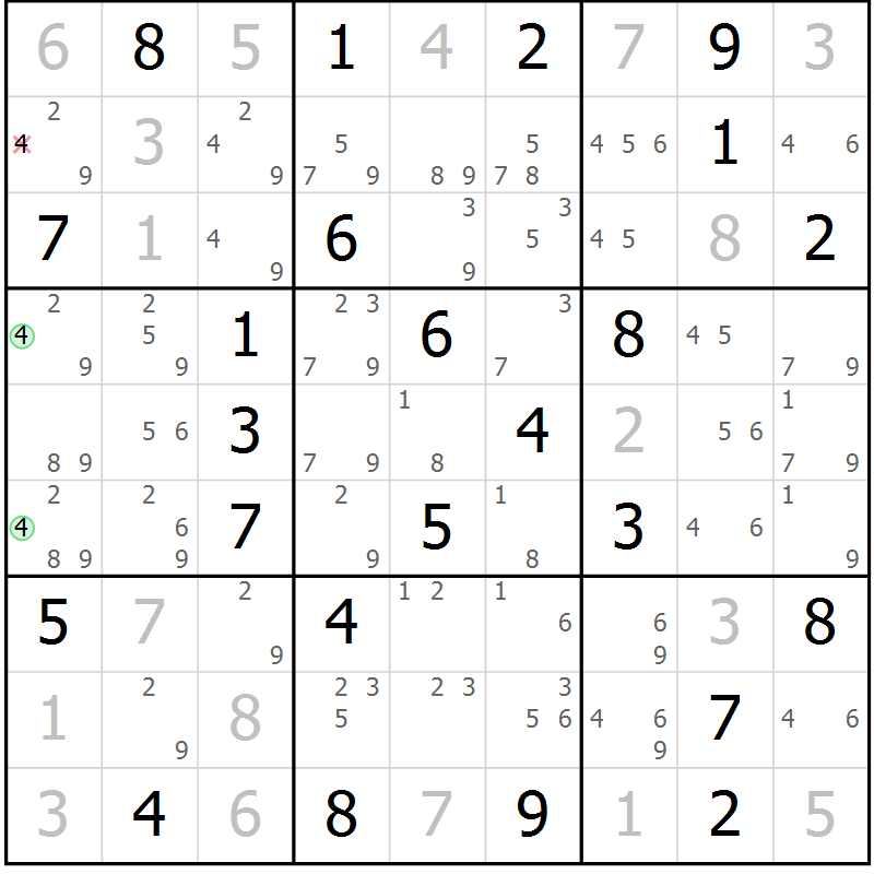 Position des candidats pour la solution de la Gr 34 page 37 du magazine de sudoku Virtuose n° 118