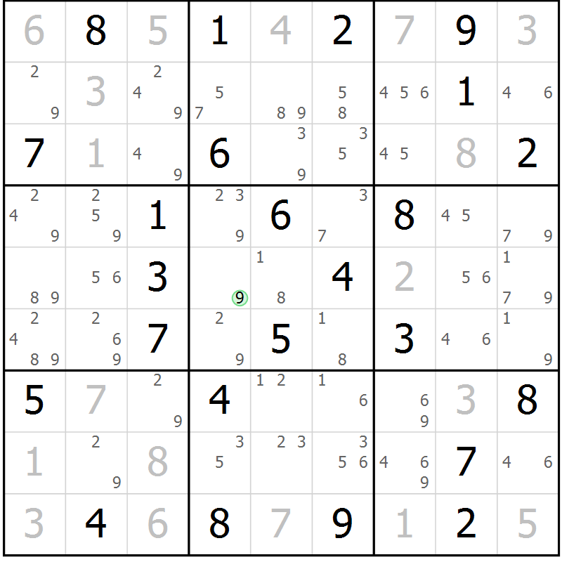 Position des candidats pour la solution de la Gr 34 page 37 du magazine de sudoku Virtuose n° 118