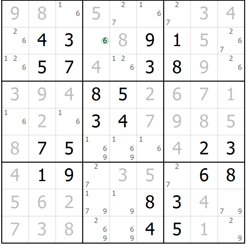 Position des candidats pour la solution de la Gr 35 page 38 du magazine de sudoku Virtuose n° 118