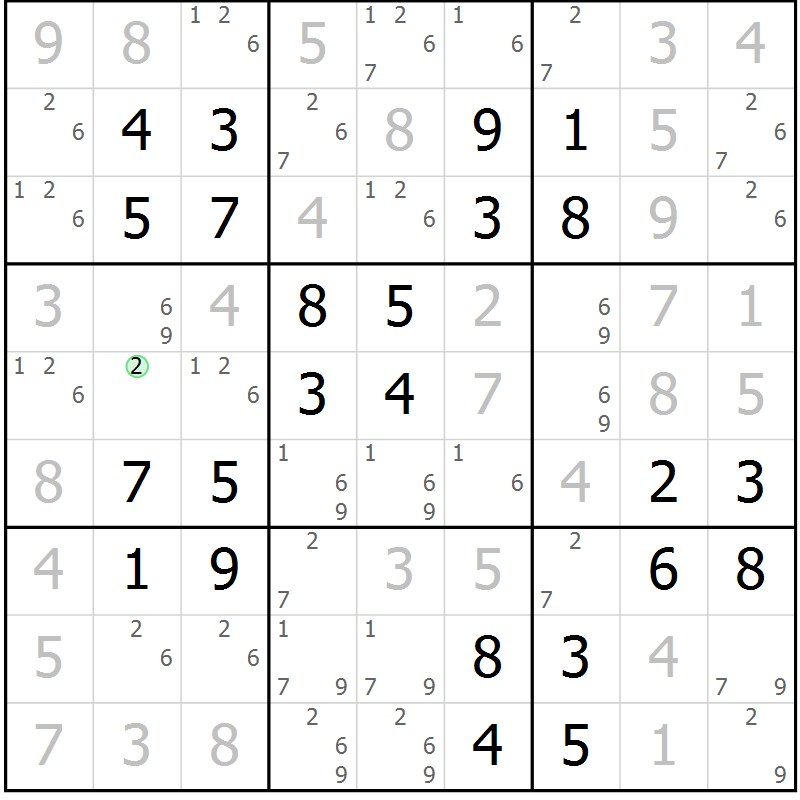 Position des candidats pour la solution de la Gr 35 page 38 du magazine de sudoku Virtuose n° 118