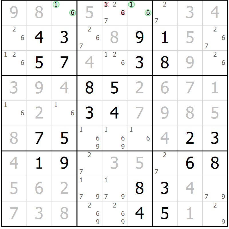 Position des candidats pour la solution de la Gr 35 page 38 du magazine de sudoku Virtuose n° 118