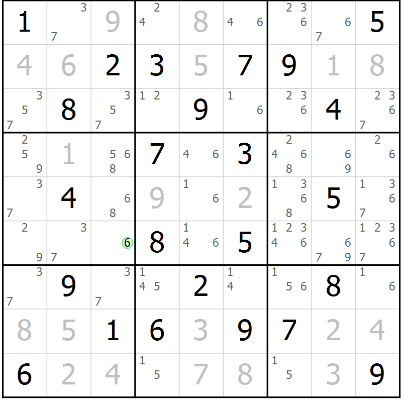 Position des candidats pour la solution de la Gr 38 page 41 du magazine de sudoku Virtuose n° 118