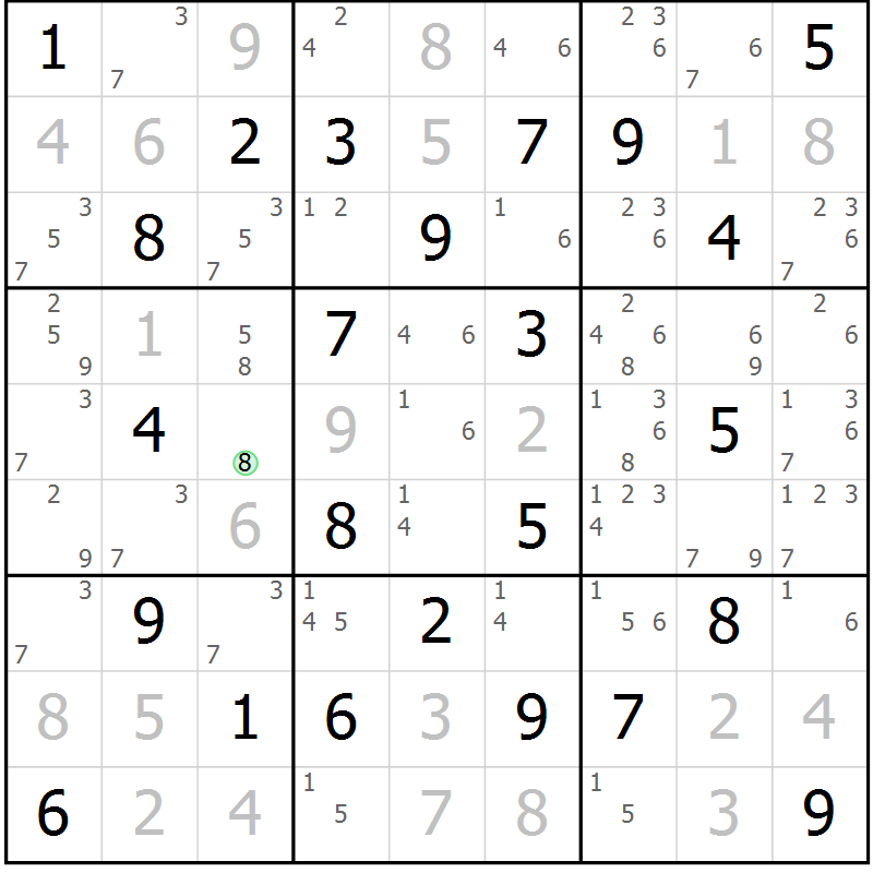 Position des candidats pour la solution de la Gr 38 page 41 du magazine de sudoku Virtuose n° 118