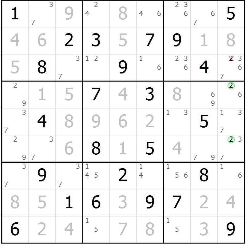 Position des candidats pour la solution de la Gr 38 page 41 du magazine de sudoku Virtuose n° 118