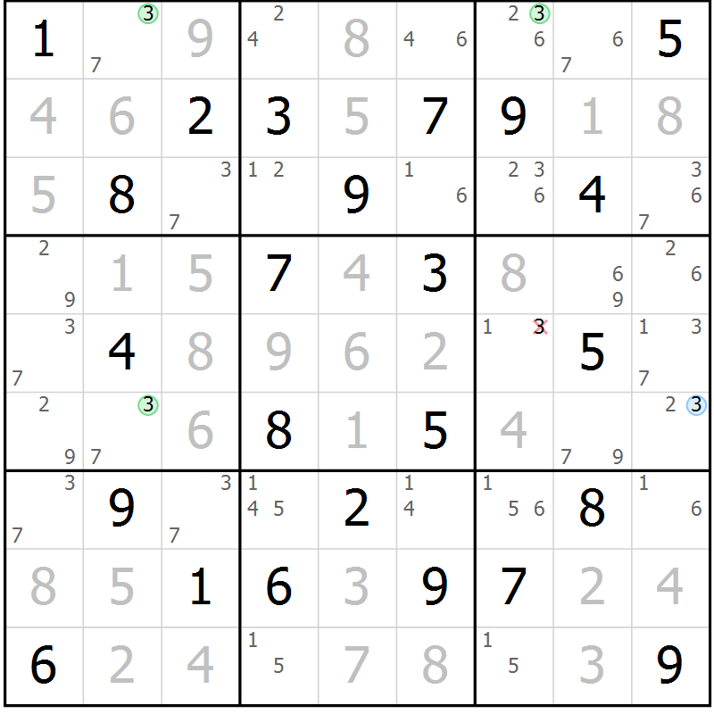 Position des candidats pour la solution de la Gr 38 page 41 du magazine de sudoku Virtuose n° 118