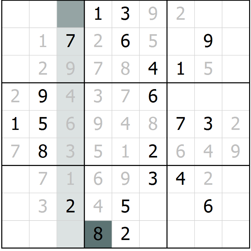 Position des candidats pour la solution de la Gr 4 page 7 du magazine de sudoku Virtuose n° 118