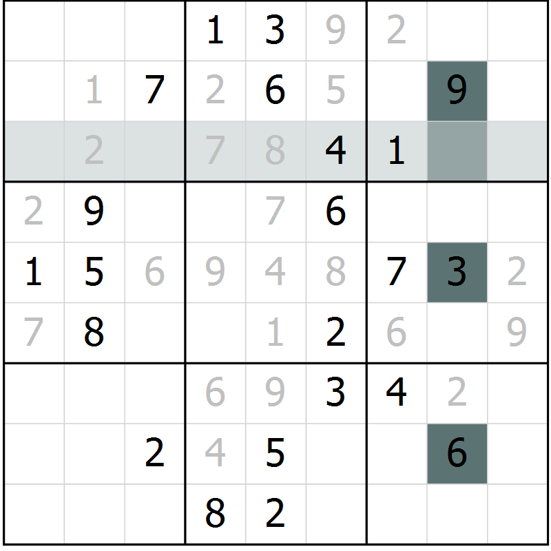 Position des candidats pour la solution de la Gr 4 page 7 du magazine de sudoku Virtuose n° 118