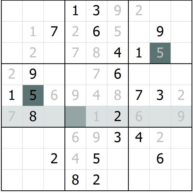 Position des candidats pour la solution de la Gr 4 page 7 du magazine de sudoku Virtuose n° 118