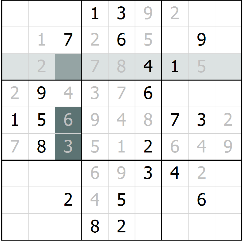 Position des candidats pour la solution de la Gr 4 page 7 du magazine de sudoku Virtuose n° 118