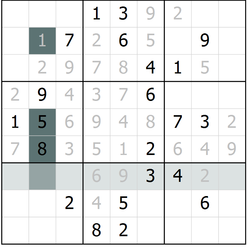 Position des candidats pour la solution de la Gr 4 page 7 du magazine de sudoku Virtuose n° 118