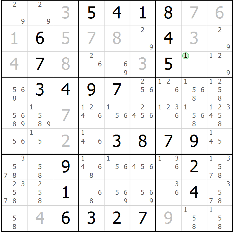 Position des candidats pour la solution de la Gr 41 page 44 du magazine de sudoku Virtuose n° 118
