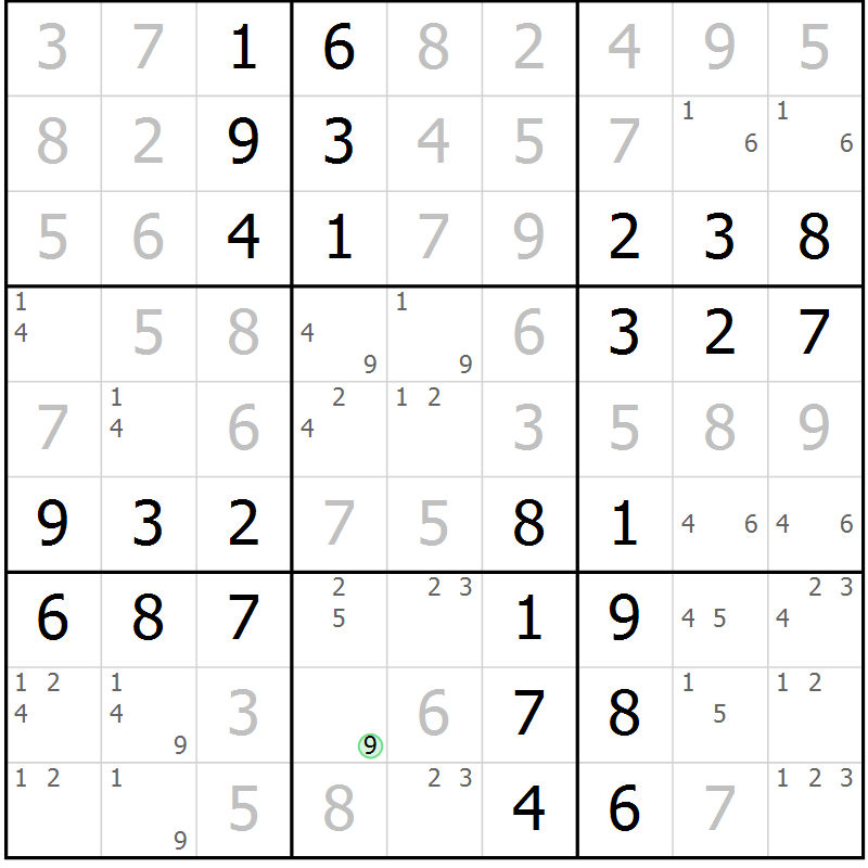 Position des candidats pour la solution de la Gr 48 page 51 du magazine de sudoku Virtuose n° 118
