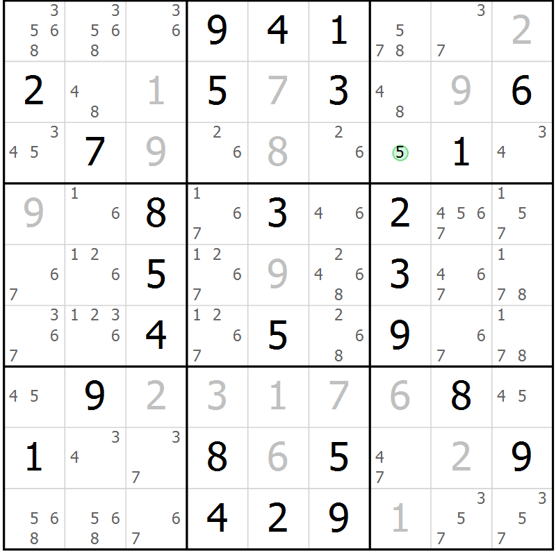 Position des candidats pour la solution de la Gr 51 page 54 du magazine de sudoku Virtuose n° 118