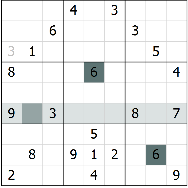 Position des candidats pour la solution de la Gr 6 page 9 du magazine de sudoku Virtuose n° 118