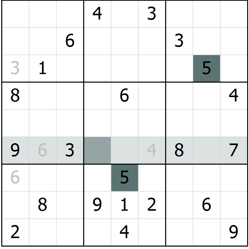 Position des candidats pour la solution de la Gr 6 page 9 du magazine de sudoku Virtuose n° 118