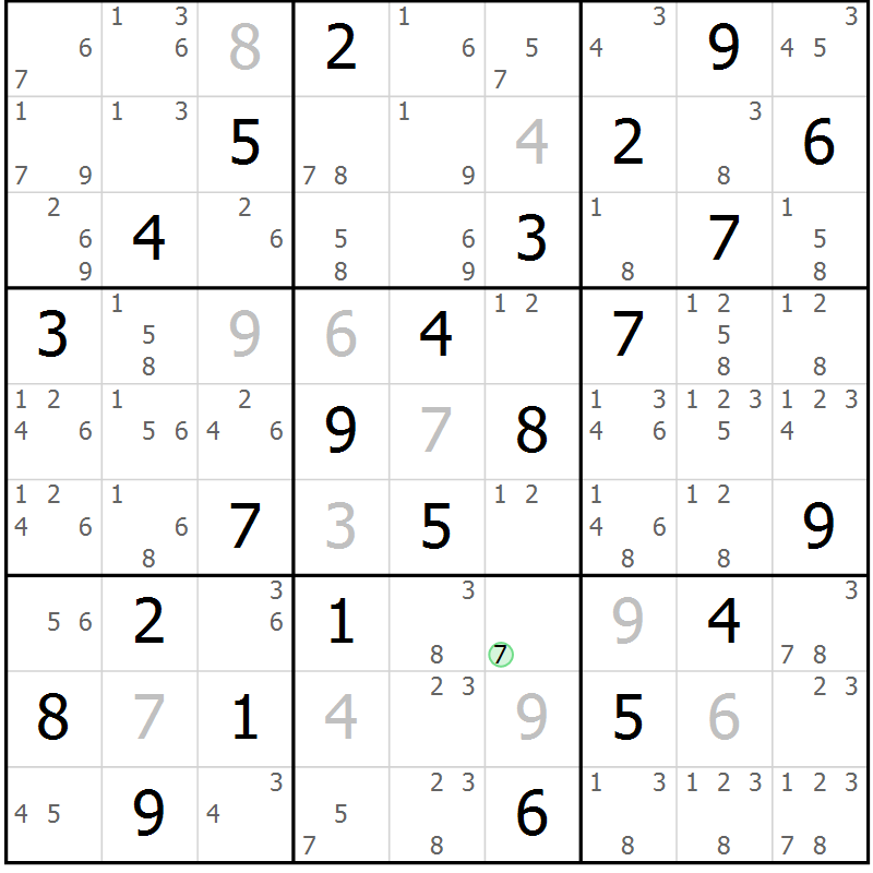 Position des candidats pour la solution de la Gr 62 page 65 du magazine de sudoku Virtuose n° 118